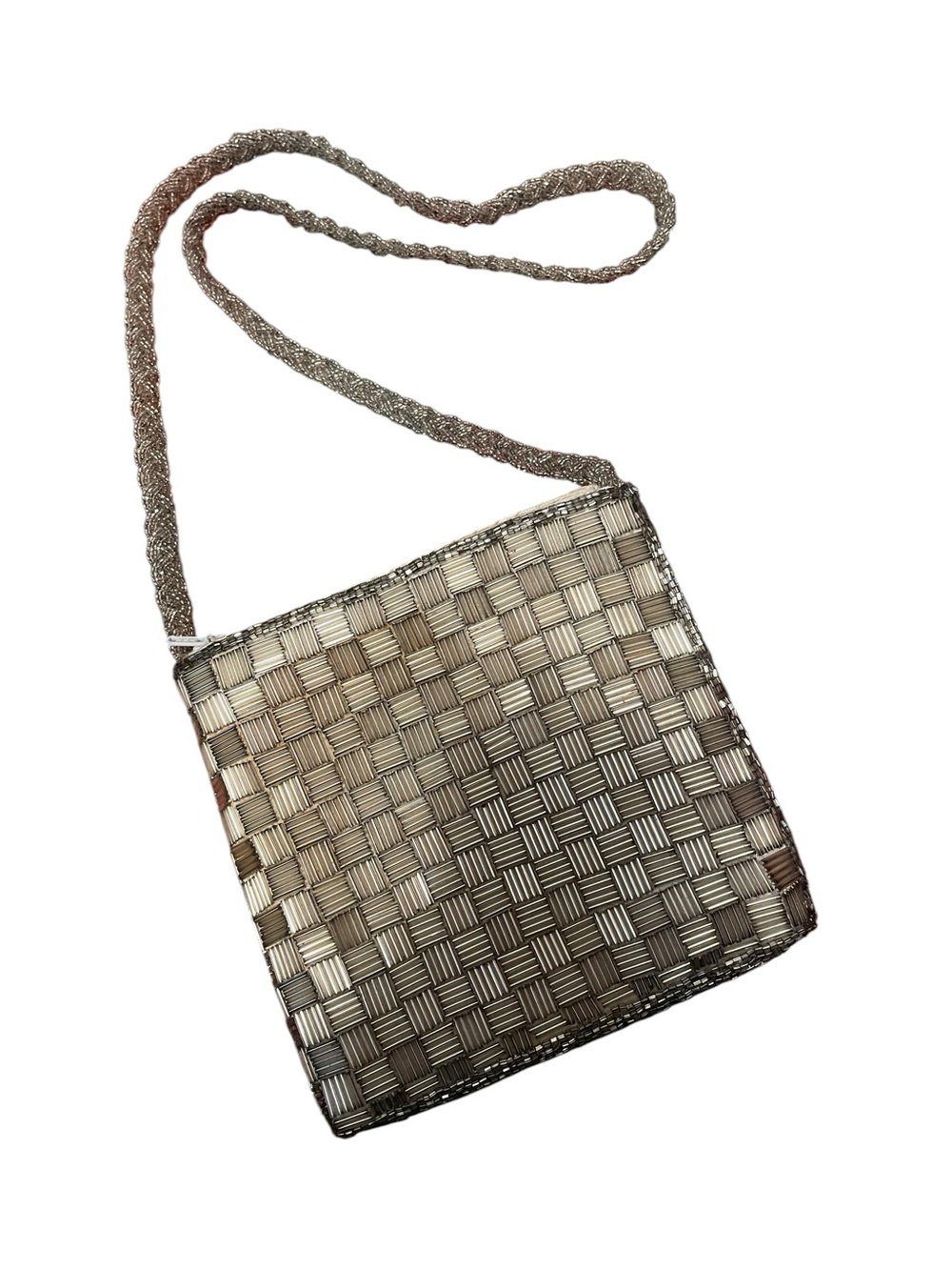 Clovis Ruffin Bugle Beaded Crossbody Evening Bag Vintage